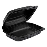Thermo Tek 30 oz Black Mineral-Filled Plastic Clamshell Container - 9" x 6" x 3" - 10 count box