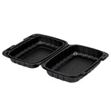 Thermo Tek 30 oz Black Mineral-Filled Plastic Clamshell Container - 9" x 6" x 3" - 10 count box