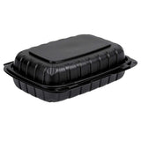 Thermo Tek 30 oz Black Mineral-Filled Plastic Clamshell Container - 9" x 6" x 3" - 10 count box