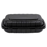 Thermo Tek 30 oz Black Mineral-Filled Plastic Clamshell Container - 9" x 6" x 3" - 10 count box