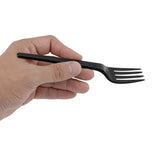 Basic Nature Black CPLA Plastic Fork - Compostable Wrapper, Heat-Resistant - 6 1/2" - 50 count box