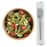 Basic Nature Black CPLA Plastic Fork - Compostable Wrapper, Heat-Resistant - 6 1/2" - 50 count box
