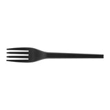 Basic Nature Black CPLA Plastic Fork - Compostable Wrapper, Heat-Resistant - 6 1/2" - 50 count box