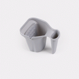 Handy Tek 28 oz Gray Plastic Paint Cup - with Brush Holder - 7 1/2" x 5 1/2" x 5" - 24 count box