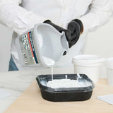 Handy Tek 28 oz Gray Plastic Paint Cup - with Brush Holder - 7 1/2" x 5 1/2" x 5" - 24 count box