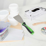Handy Tek Carbon Steel Putty Knife - Flexible, Soft Grip Handle - 3" - 12 count box
