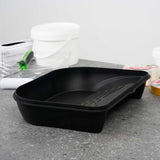 Handy Tek 5 qt Black Plastic Paint Tray / Pail Lid - Fits 3.5 gal Paint Pail - 14 3/4" x 12" x 3" - 24 count box