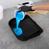 Handy Tek 5 qt Black Plastic Paint Tray / Pail Lid - Fits 3.5 gal Paint Pail - 14 3/4" x 12" x 3" - 24 count box