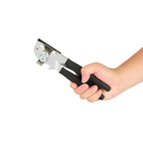 German Standard Black Stainless Steel Handheld Crank Can Opener - Magnetic Lid Lifter, Long Handles - 8 3/4" x 2 1/4" x 3 1/2" - 6 count box