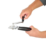 German Standard Black Stainless Steel Handheld Crank Can Opener - Magnetic Lid Lifter, Long Handles - 8 3/4" x 2 1/4" x 3 1/2" - 6 count box
