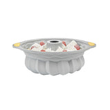 Pastry Tek Gray Silicone Kugelhopf / Fluted Bundt Cake Pan - Non-Stick, with Handles - 11 1/4" x 10 1/4" x 4" - 4 count box
