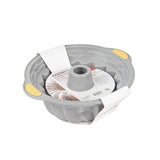 Pastry Tek Gray Silicone Kugelhopf / Fluted Bundt Cake Pan - Non-Stick, with Handles - 11 1/4" x 10 1/4" x 4" - 4 count box