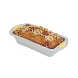 Pastry Tek Gray Silicone Bread Loaf Pan - Non-Stick, with Handles - 9 1/4" x 5 1/2" x 2 1/4" - 10 count box