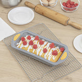 Pastry Tek Gray Silicone Bread Loaf Pan - Non-Stick, with Handles - 9 1/4" x 5 1/2" x 2 1/4" - 10 count box