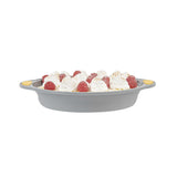 Pastry Tek Round Gray Silicone Cake Pan - Non-Stick, with Handles - 11 1/4" x 10 1/4" x 1 3/4" - 40 count box