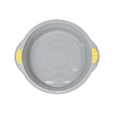 Pastry Tek Round Gray Silicone Cake Pan - Non-Stick, with Handles - 11 1/4" x 10 1/4" x 1 3/4" - 40 count box