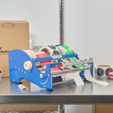 Handy Tek Manual Multi-Roll Tape and Label Dispenser - 12" Working Width - 14 1/2" x 13 1/2" x 7" - 3 count box